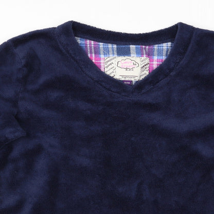 Love To Dream Womens Blue Solid   Pyjama Top Size 12  - Fleece Feel Exterior