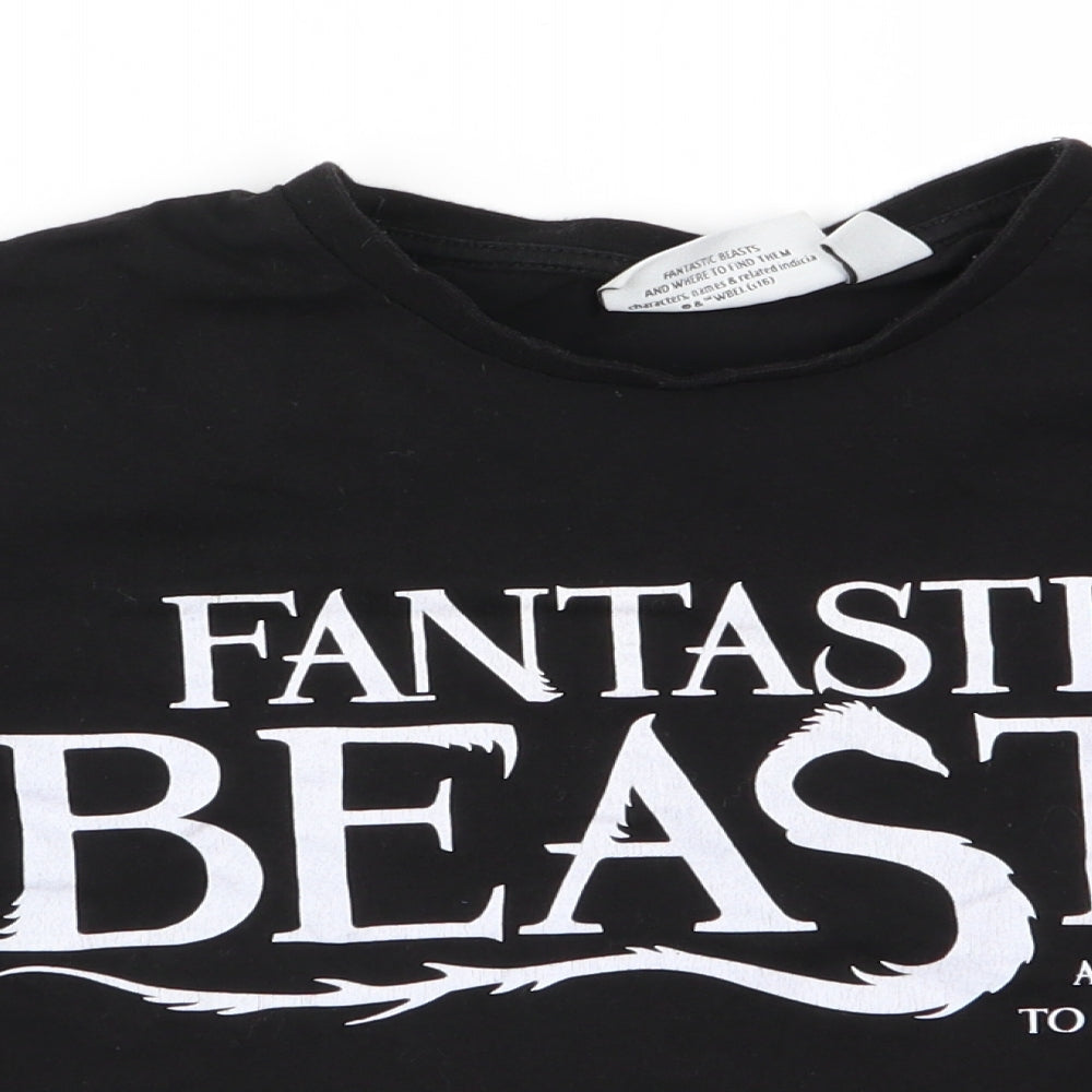 Fantastic beasts Womens Black   Cropped T-Shirt Size S  - Fantastic Beasts