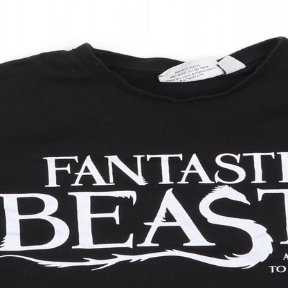 Fantastic beasts Womens Black   Cropped T-Shirt Size S  - Fantastic Beasts