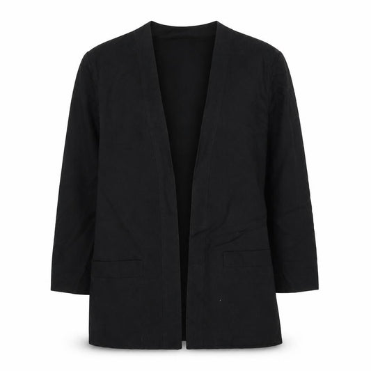 Front view of Paul Separates women’s black jacket coat, size UK 16