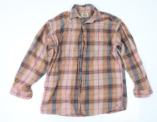 Mens UK Size M Natif Orange  Button-Up Long Sleeve Casual Shirt