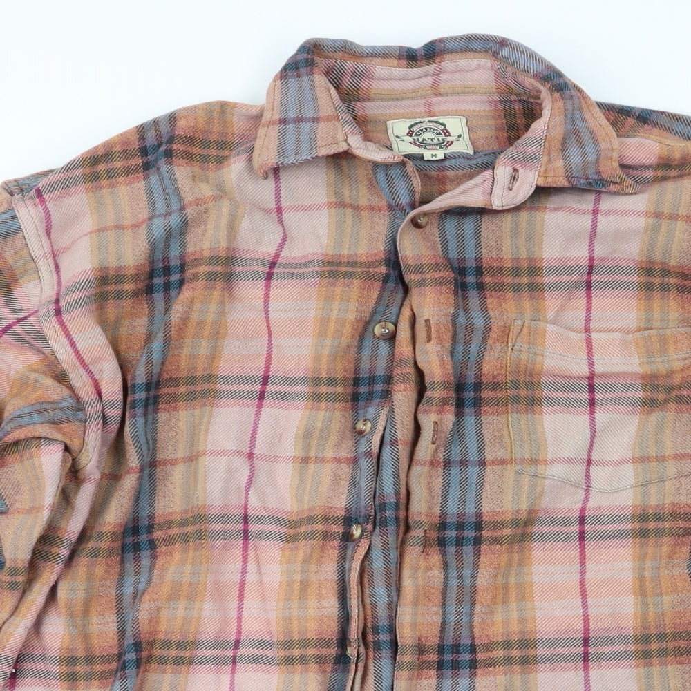 Mens UK Size M Natif Orange  Button-Up Long Sleeve Casual Shirt