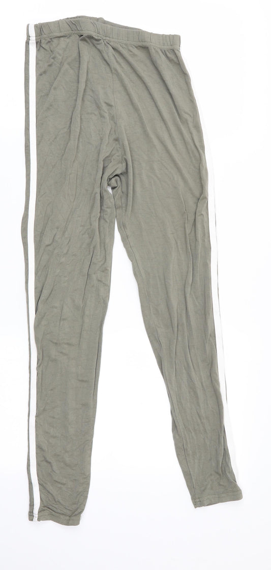 Boohoo Womens Green   Track Pants Leggings Size 10 L26 in