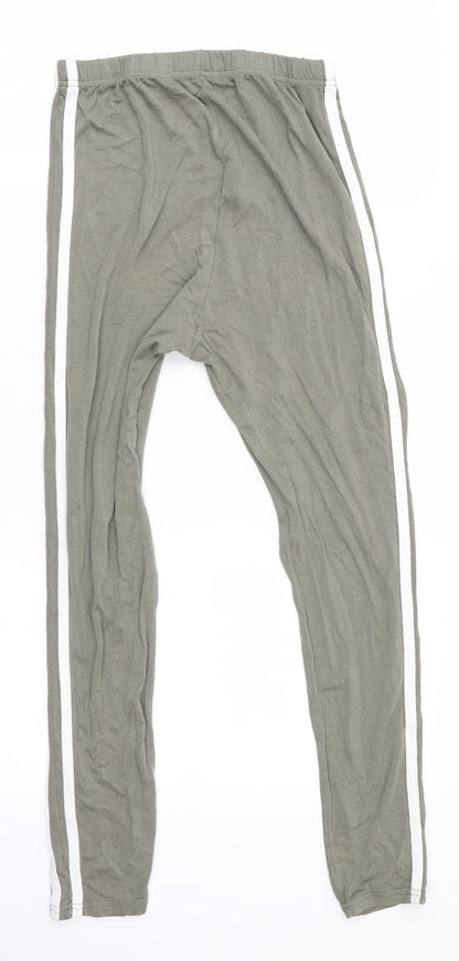 Boohoo Womens Green   Track Pants Leggings Size 10 L26 in