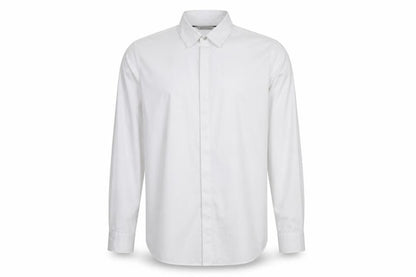 Mens UK Size 14 Marks and Spencer White  Button-Up Long Sleeve Casual Shirt