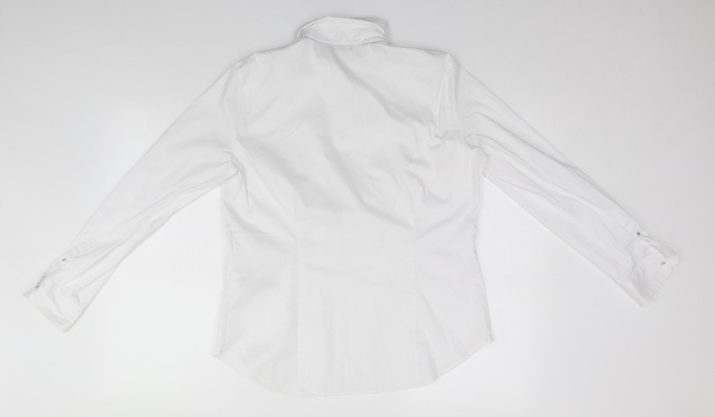 Mens UK Size 14 Marks and Spencer White  Button-Up Long Sleeve Casual Shirt