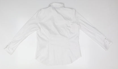 Mens UK Size 14 Marks and Spencer White  Button-Up Long Sleeve Casual Shirt