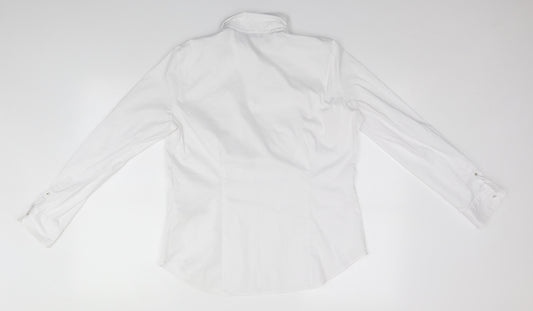 Mens UK Size 14 Marks and Spencer White  Button-Up Long Sleeve Casual Shirt