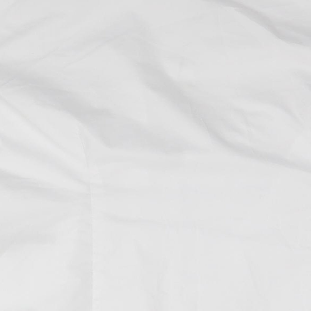 Mens UK Size 14 Marks and Spencer White  Button-Up Long Sleeve Casual Shirt