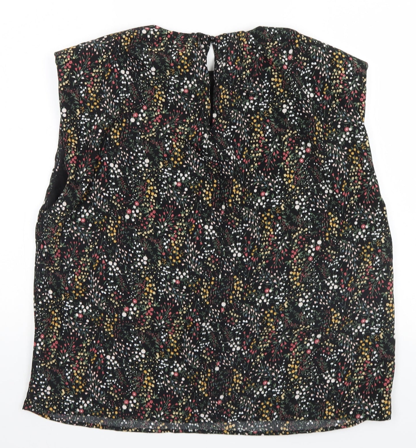 AX Paris Womens Black Floral  Basic T-Shirt Size 14