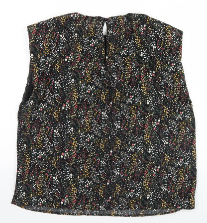 AX Paris Womens Black Floral  Basic T-Shirt Size 14