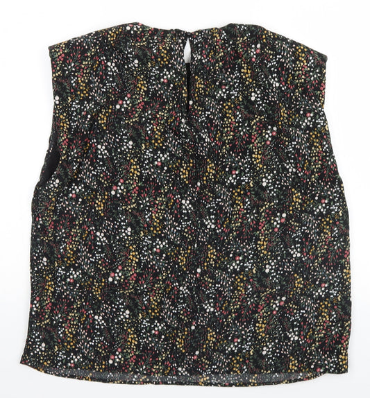 AX Paris Womens Black Floral  Basic T-Shirt Size 14