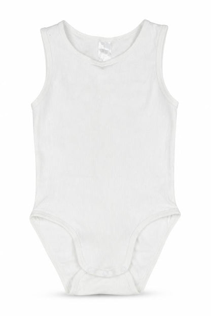 Front view of H&M girls’ white leotard one-piece, size 2-3, years