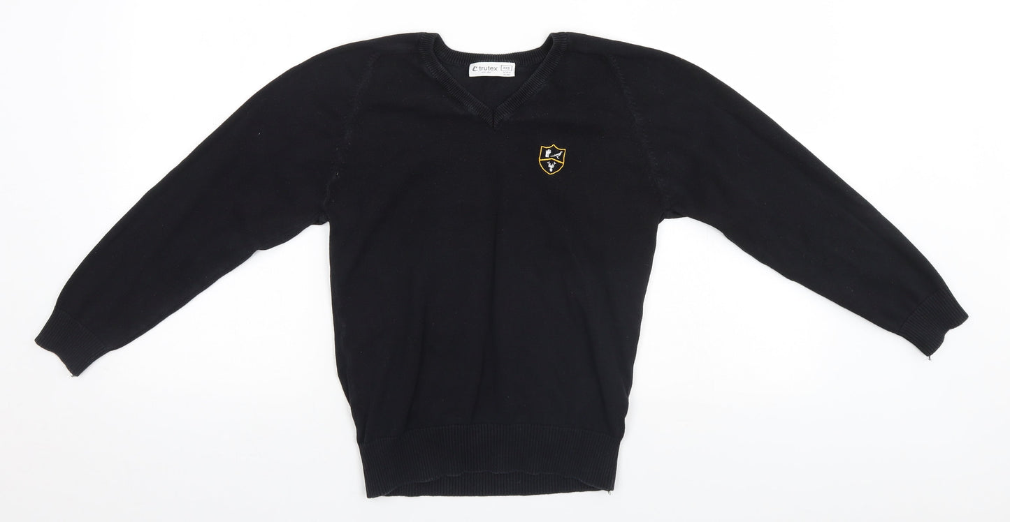 TruTex Mens Black   Henley Jumper Size XS