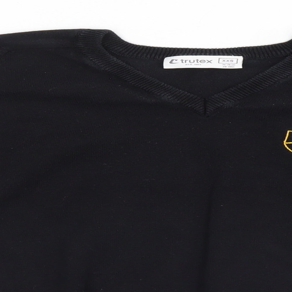 TruTex Mens Black   Henley Jumper Size XS