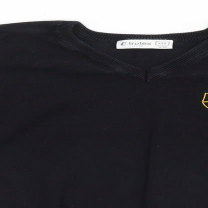 TruTex Mens Black   Henley Jumper Size XS