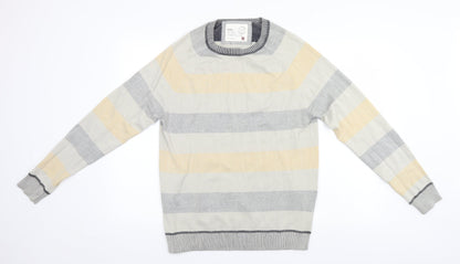 BHS Mens Multicoloured Striped  Pullover Jumper Size M