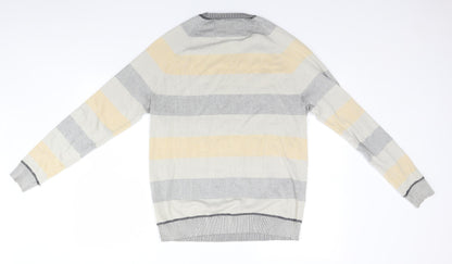 BHS Mens Multicoloured Striped  Pullover Jumper Size M