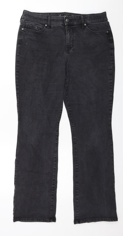 Womens UK Size 12 Preworn Regular Fit Straight Grey Jeans