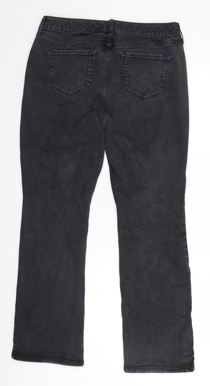 Womens UK Size 12 Preworn Regular Fit Straight Grey Jeans