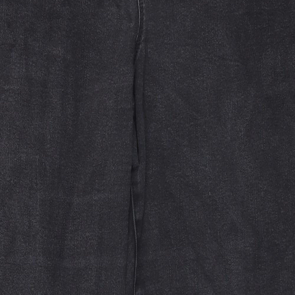 Womens UK Size 12 Preworn Regular Fit Straight Grey Jeans
