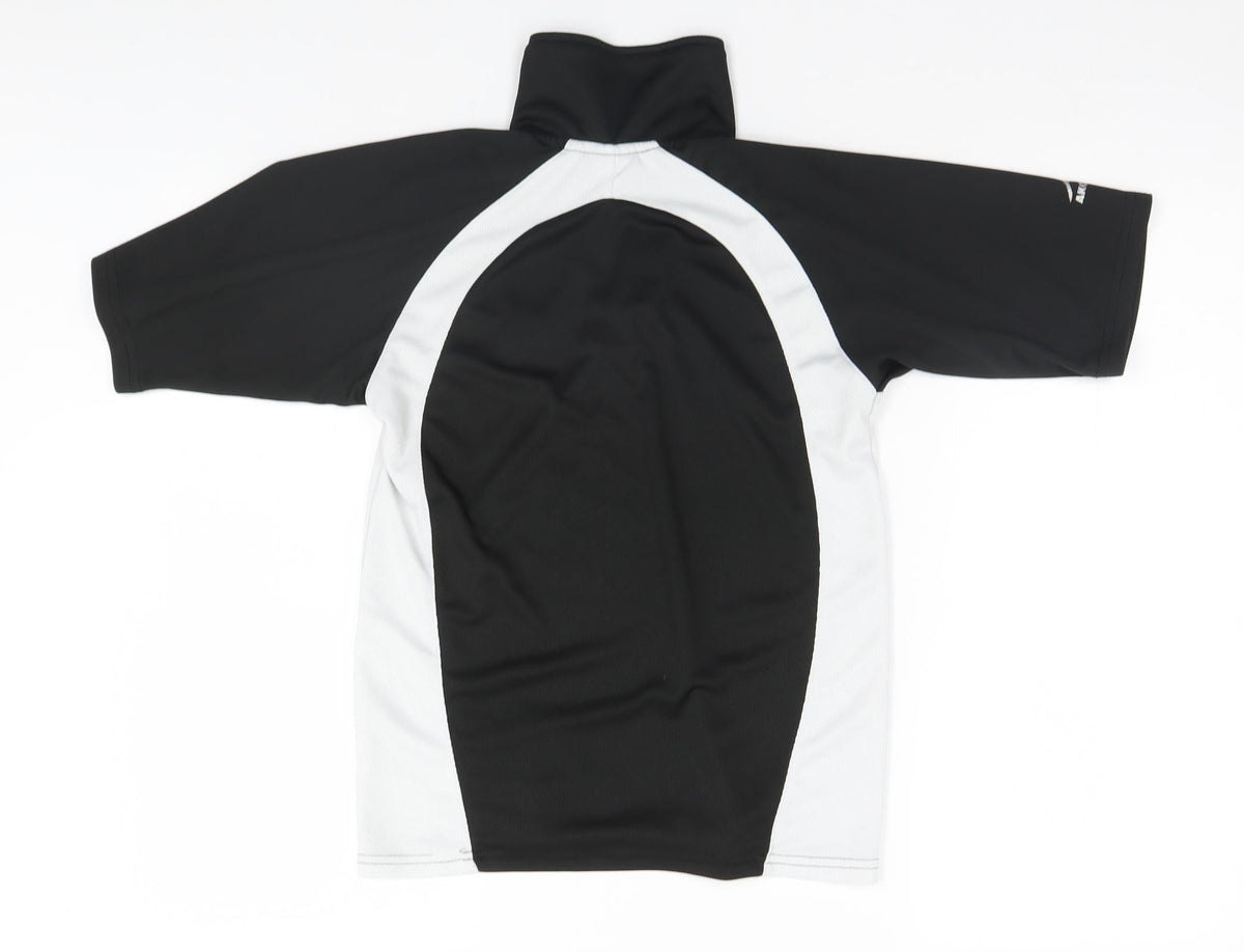 Back view of AKOA men’s black basic polo