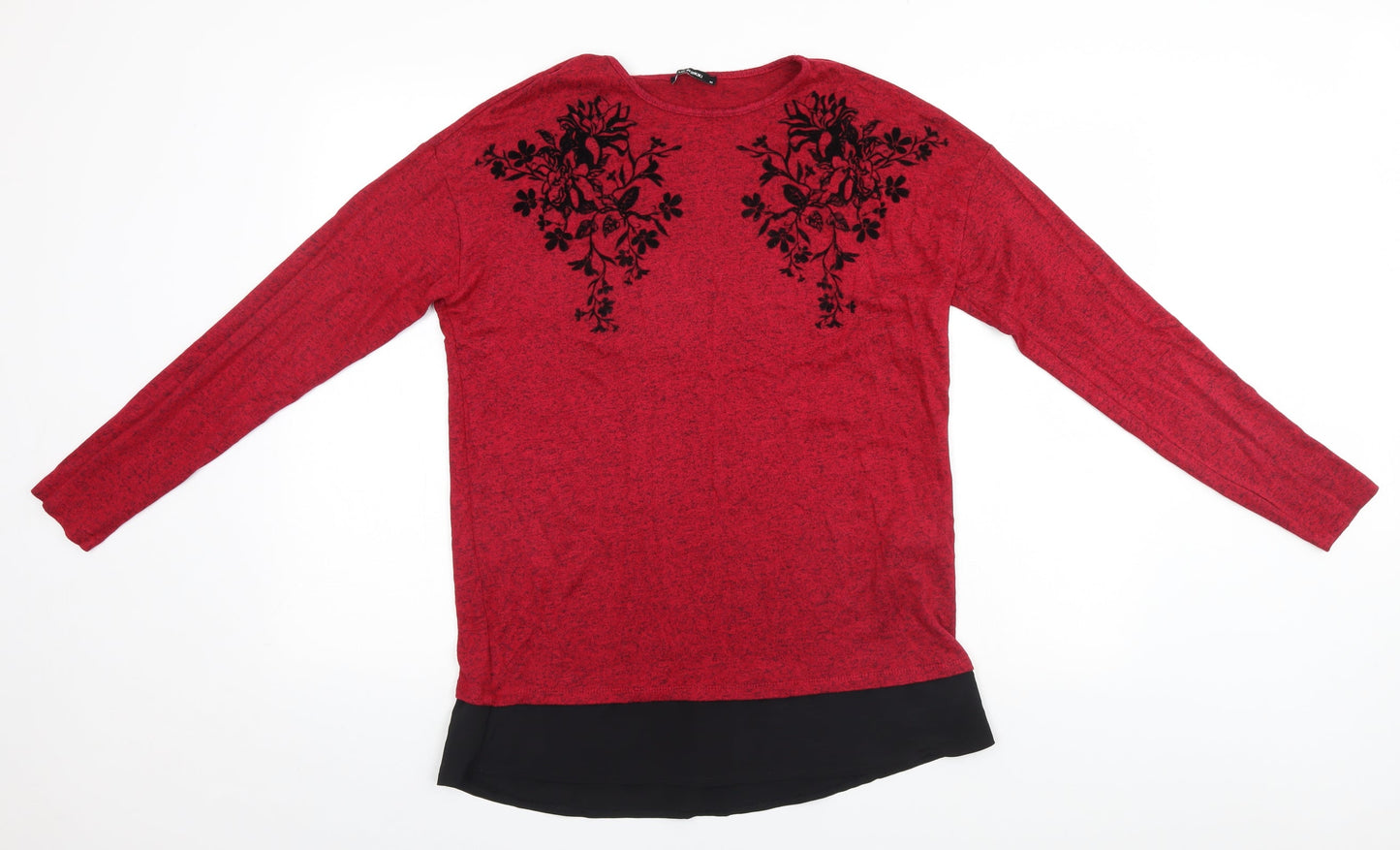 Womens UK Size M LC Waikiki Red Basic T-Shirt
