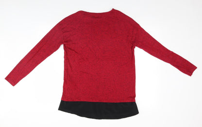 Womens UK Size M LC Waikiki Red Basic T-Shirt