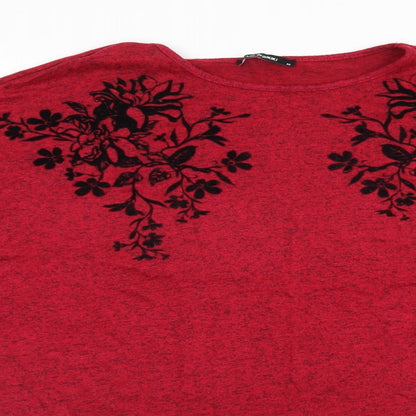 Womens UK Size M LC Waikiki Red Basic T-Shirt