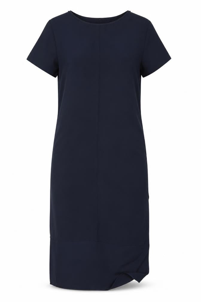 Front view of Atmosphere women’s blue pencil dress, size UK 10