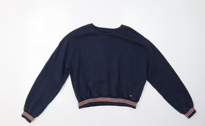 Womens UK Size M Pull & Bear Blue Pullover Sweatshirt