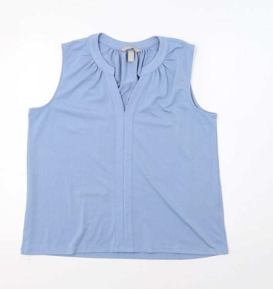 Womens UK Size M H&M Blue Basic Blouse