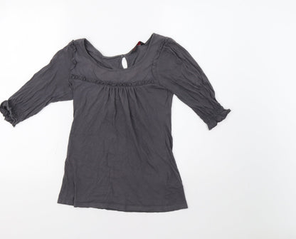 Womens UK Size 8 Miss Selfridge Grey Basic Blouse