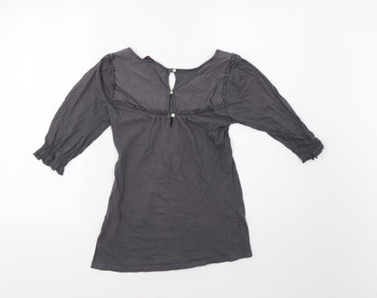 Womens UK Size 8 Miss Selfridge Grey Basic Blouse