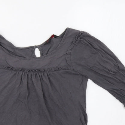 Womens UK Size 8 Miss Selfridge Grey Basic Blouse