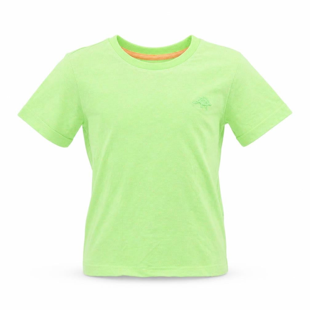 Front view of F&F girls’ green basic t-shirt, size 3-4, years