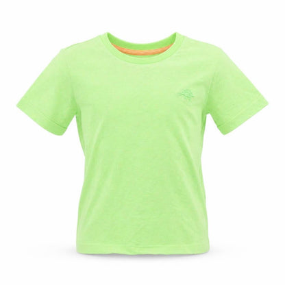 Front view of F&F girls’ green basic t-shirt, size 3-4, years