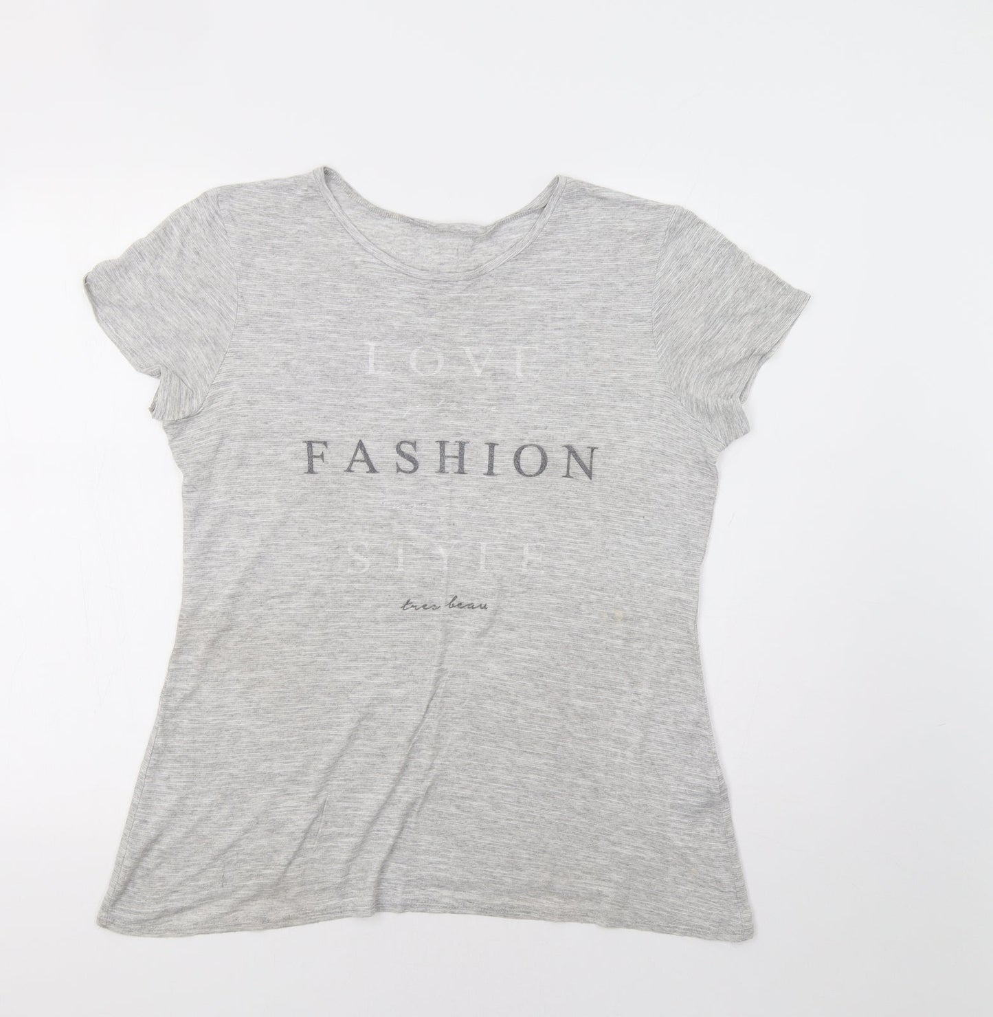 Womens UK Size 12 Matalan Grey Basic T-Shirt