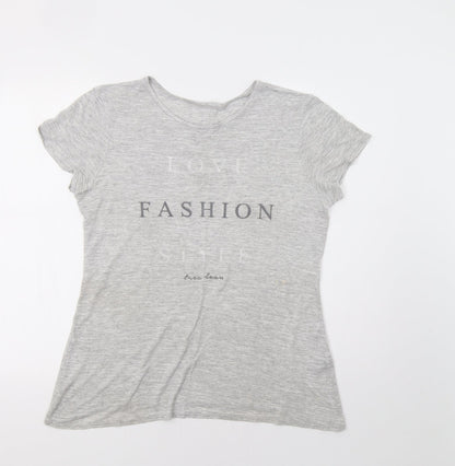 Womens UK Size 12 Matalan Grey Basic T-Shirt