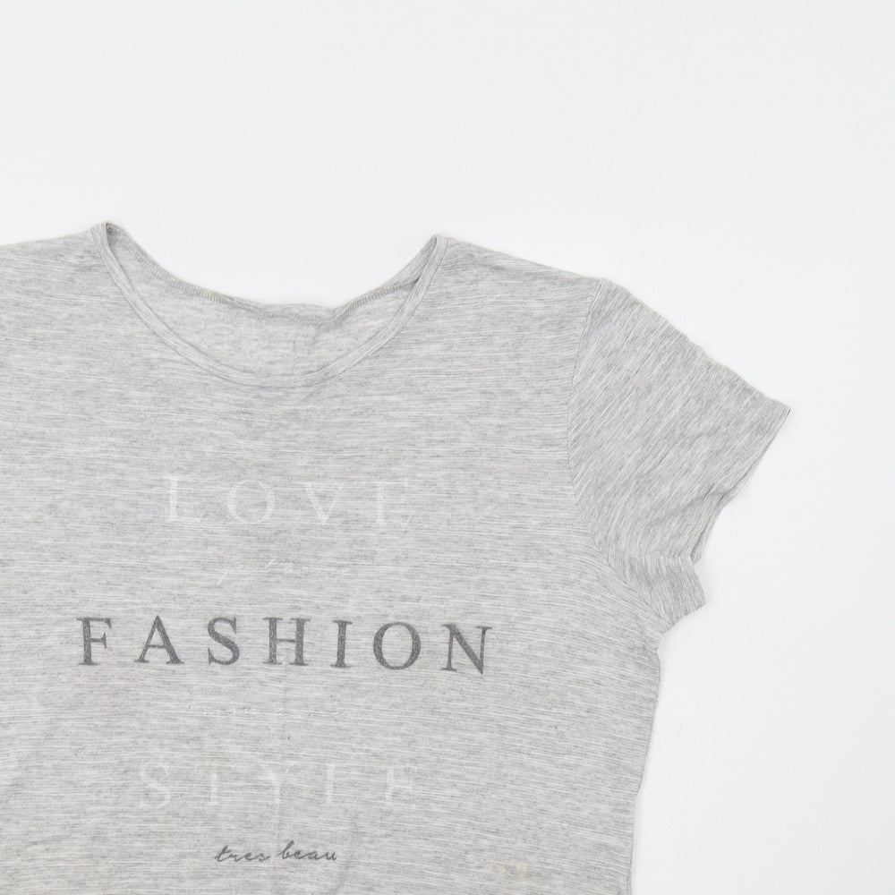 Womens UK Size 12 Matalan Grey Basic T-Shirt
