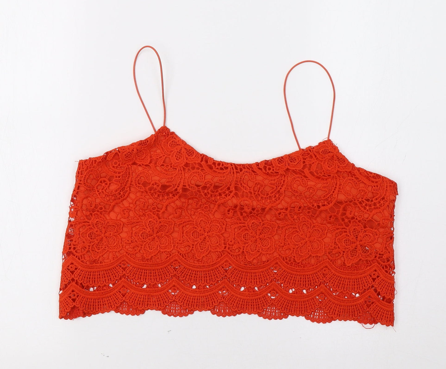 Womens UK Size 12 Diffuse Red Cropped Tank