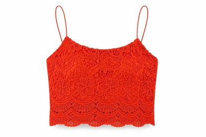 Womens UK Size 12 Diffuse Red Cropped Tank