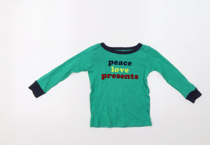 Gymboree Girls Green   Basic T-Shirt Size 3 Years  - Christmas Top