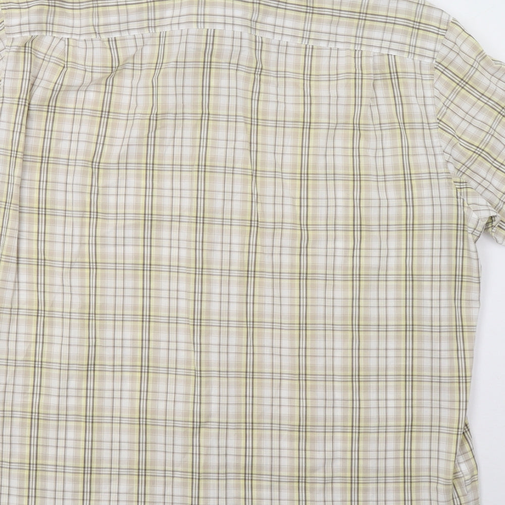 Mens UK Size L M&S Beige  Button-Up Short Sleeve Casual Shirt