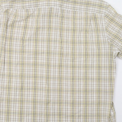 Mens UK Size L M&S Beige  Button-Up Short Sleeve Casual Shirt