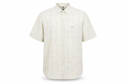 Mens UK Size L Jupiter Beige  Button-Up Short Sleeve Casual Shirt
