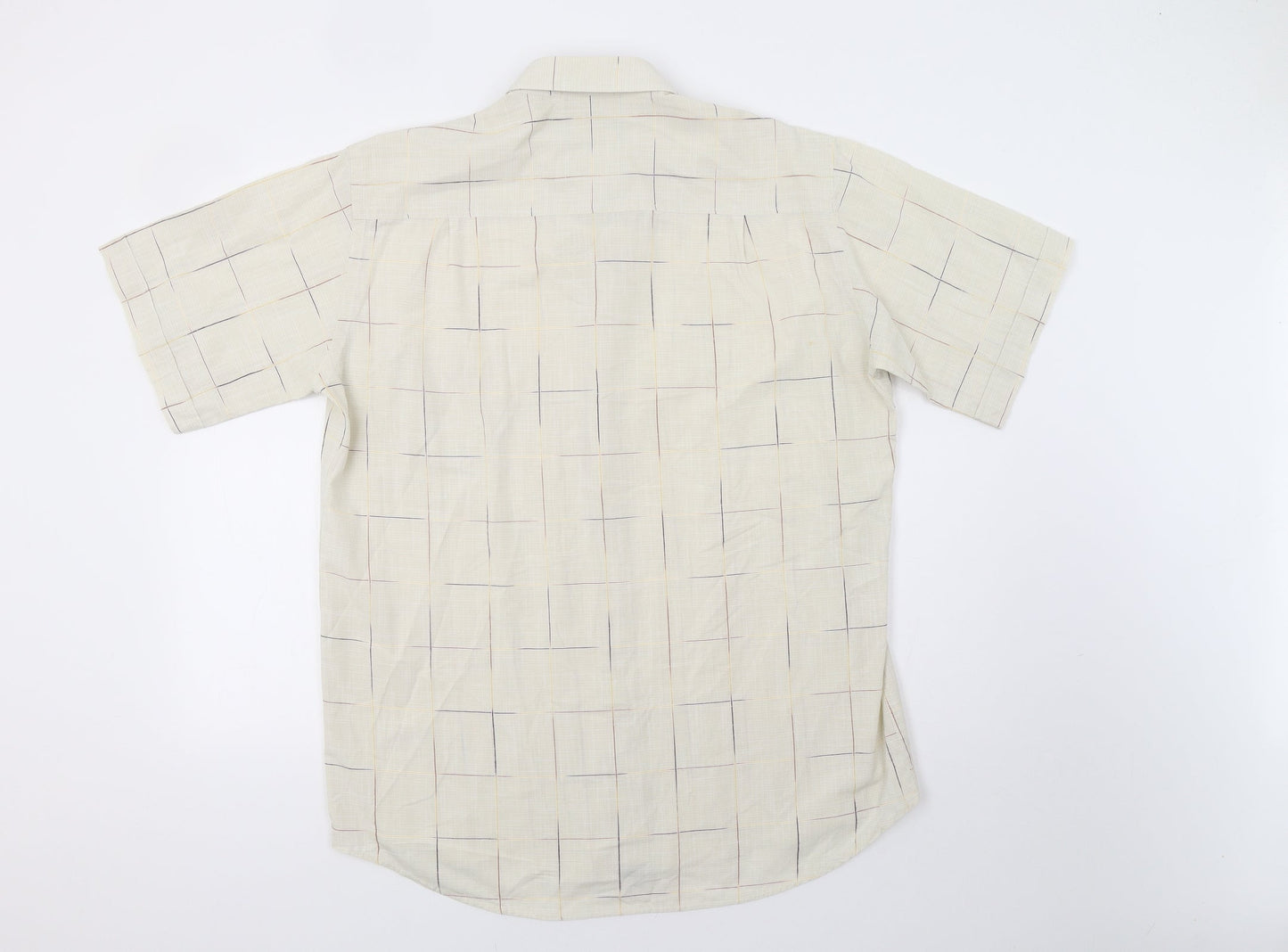 Mens UK Size L Jupiter Beige  Button-Up Short Sleeve Casual Shirt