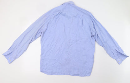 Roccobarocco Mens Blue    Button-Up Size 16.5
