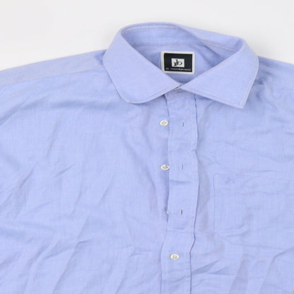 Roccobarocco Mens Blue    Button-Up Size 16.5