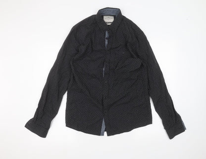 Mens UK Collar Size S Brunswick Smart Black  Dress Shirt